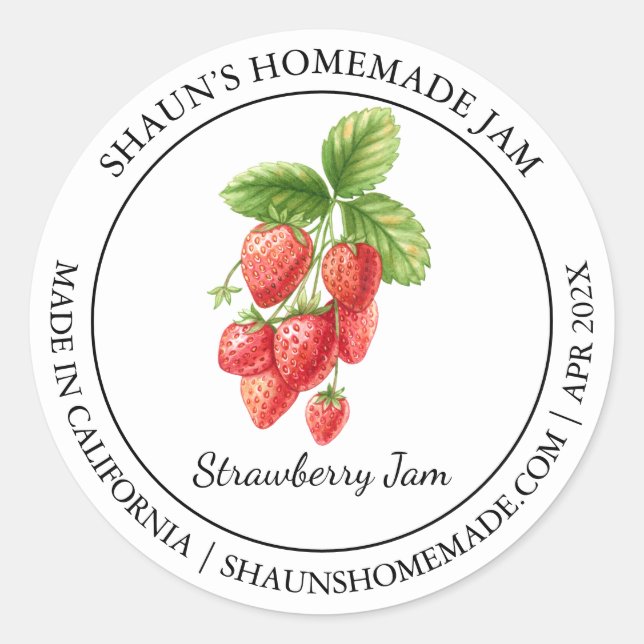 Strawberry Jam Modern label (Front)