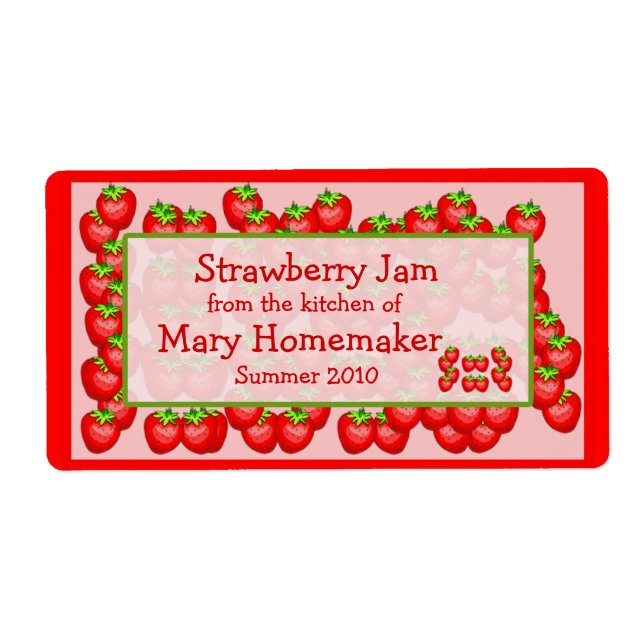 Strawberry Jam or Strawberry Preserves Labels (Front)