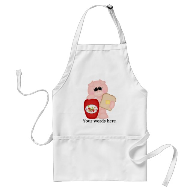 Strawberry Jam pig kitchen apron (Front)