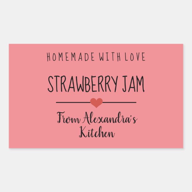 Strawberry jam pink homemade with love  sticker (Front)