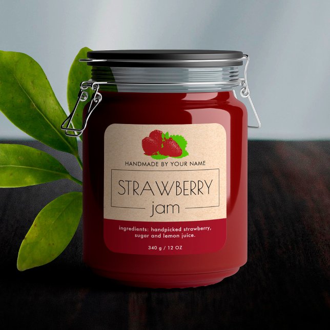 Strawberry Jam Product Label Stickers Packaging (Creator Uploaded)
