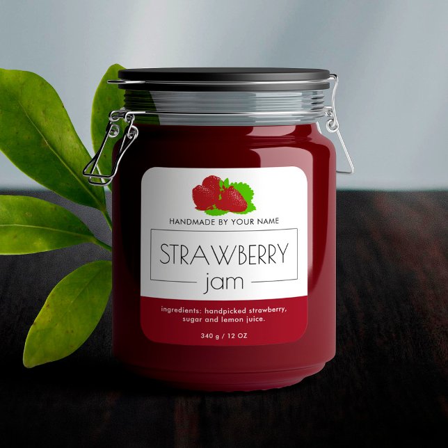 Strawberry Jam Product Label Stickers Packaging (Creator Uploaded)