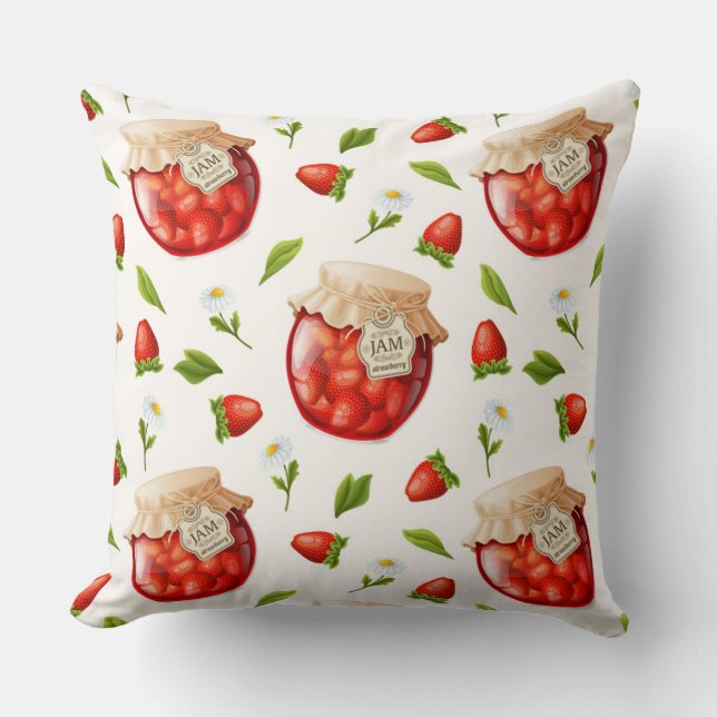 Strawberry Jam Throw Pillow (Front)