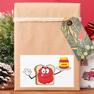 Strawberry Jam Toast Cartoon Character Sticker