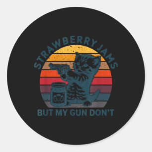 Strawberry Jams But Dont Funny Racoon for Men Classic Round Sticker