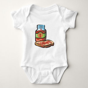 strawberry jelly jam and toast baby bodysuit