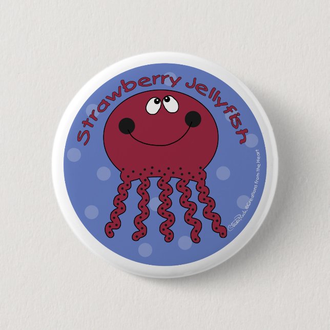 Strawberry Jellyfish 2 Inch Round Button (Front)