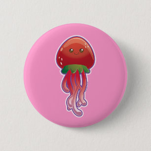 Strawberry Jellyfish 2 Inch Round Button