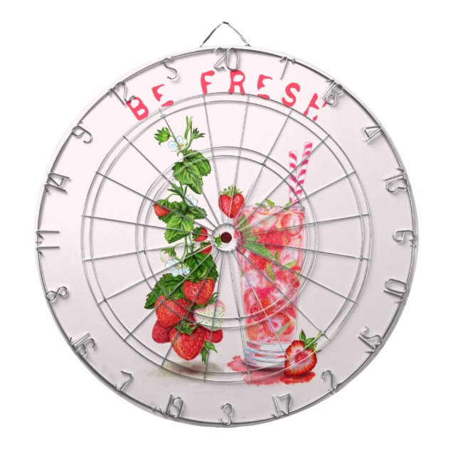 Strawberry Juice Cool Drink Fruits Dart Board (Front)