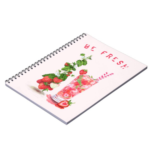 Strawberry Juice Cool Drink Fruits Notebook (Left Side)