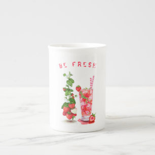 Strawberry Juice Cool Drink Summer Fruits Mug