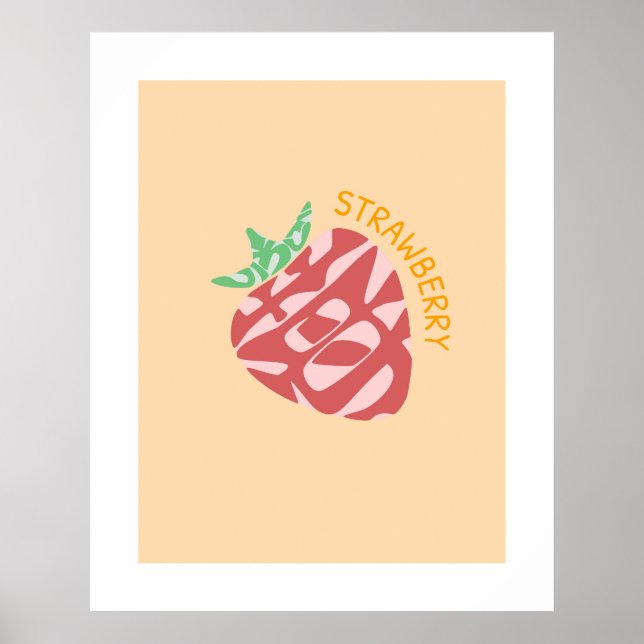 Strawberry Kanji/Hiragana Japanese Word Wall Art (Front)