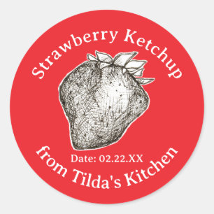 Strawberry Ketchup From Kitchen Of Jar Label