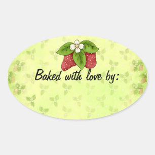 Strawberry Kitchen Label Oval
