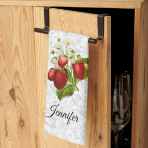 Strawberry Lace Kitchen Towel