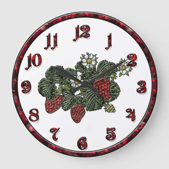 Strawberry Large Clock (Front)
