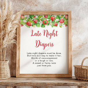 Strawberry Late Night Diapers Sign