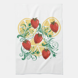 Strawberry Lemon Baroque Summer Kitchen Towel
