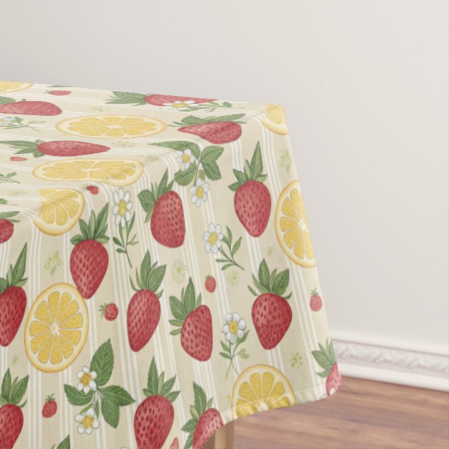 Strawberry Lemon Pattern Tablecloth (In Situ)