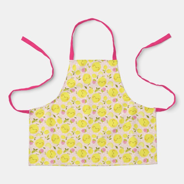 Strawberry Lemon Pink Apron (Front)