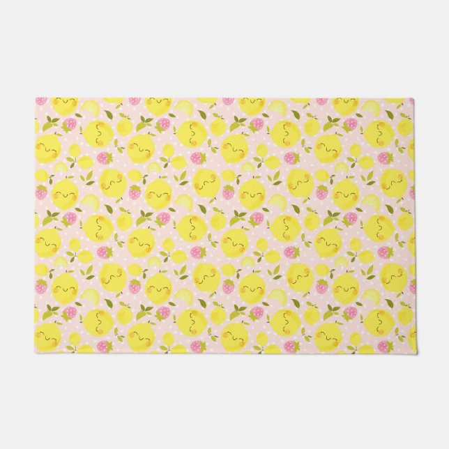 Strawberry Lemon Pink Doormat (Front)
