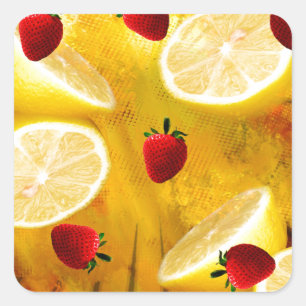 STRAWBERRY LEMONADE SQUARE STICKER