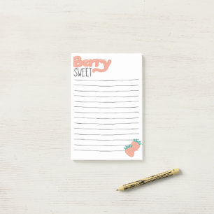 Strawberry Lettering Post-it Notes