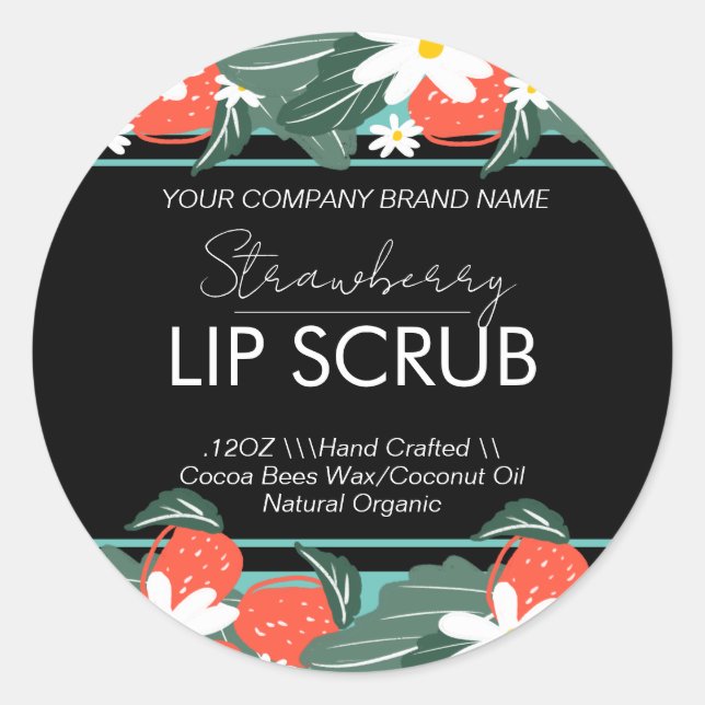 Strawberry Lip Business Packaging Square Sticker (Front)