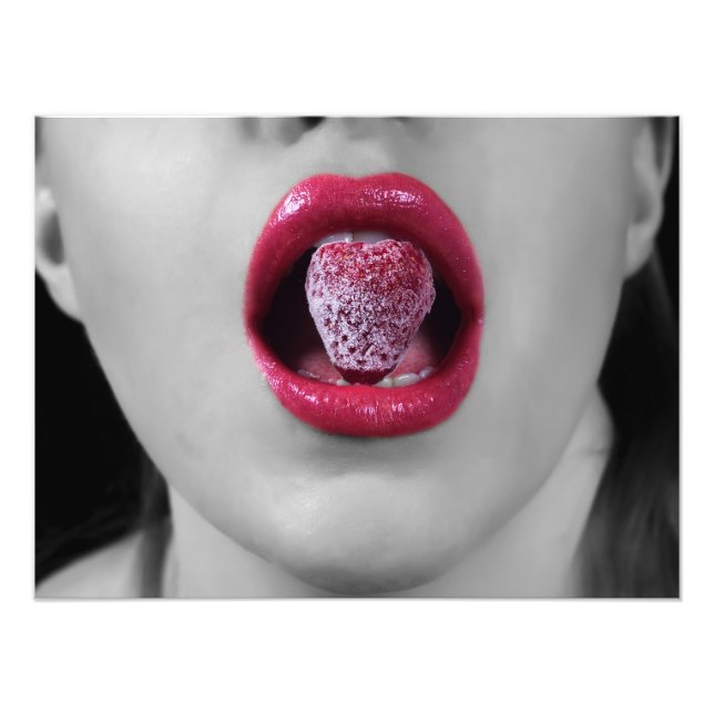 Strawberry lips photo print (Front)