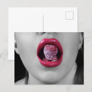 Strawberry lips postcard