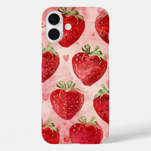 Strawberry Love iPhone 16 Plus Case
