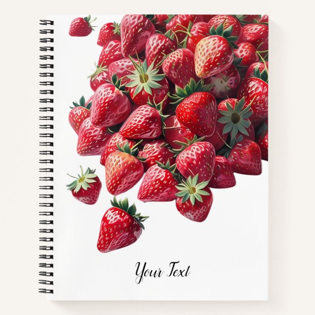 Strawberry Lovers – Cute Personalized  Notebook (Front)