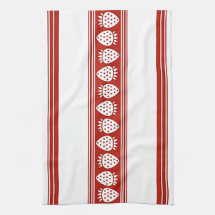 Strawberry Luxury Jacquard Stripes Kitchen Towel