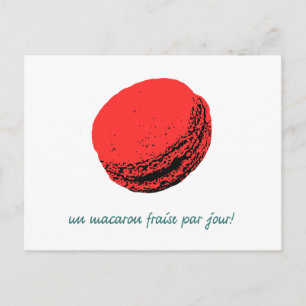 strawberry macaroon postcard
