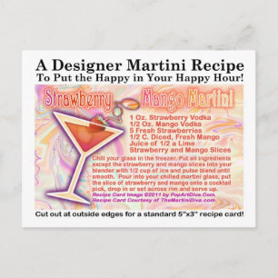 Strawberry Mango Martini Recipe Postcard