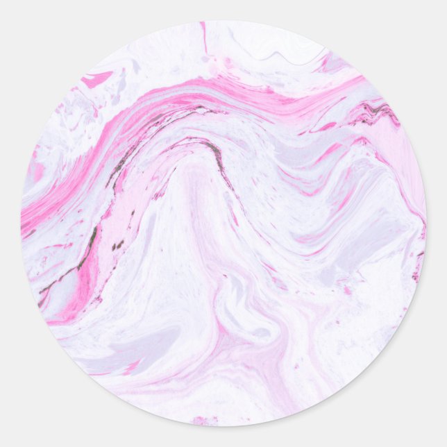strawberry marble customize me design classic round sticker (Front)