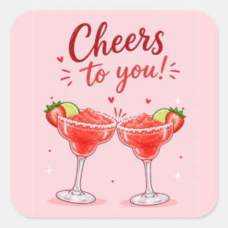 Strawberry Margarita Birthday Square Sticker