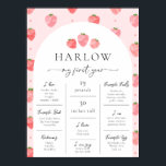 Strawberry Milestone Poster | Berry First<br><div class="desc">Strawberry Milestone Poster.
Ready to be personalized by you!</div>