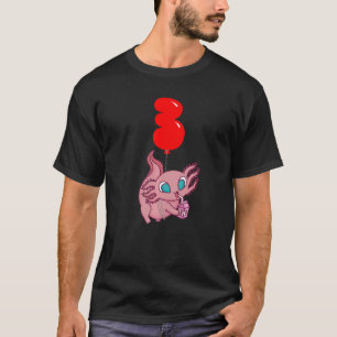Strawberry Milk Axolotl  3rd Birthday  Kids Balloo T-Shirt