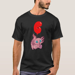Strawberry Milk Axolotl 6th Birthday Kids Balloo T-Shirt