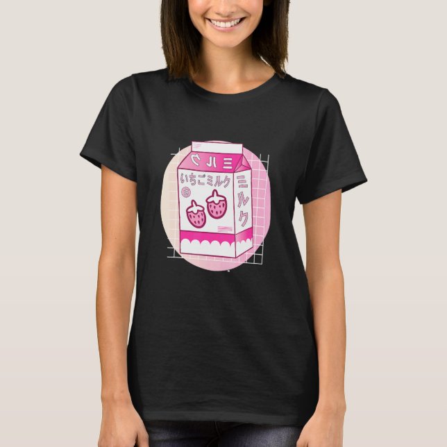 Strawberry Milk Design T-Shirt (Front)