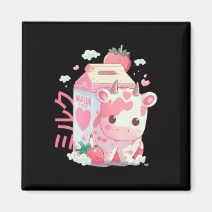 Strawberry Milk Milkshake Cow Carton Cute Kawaii J Magnet