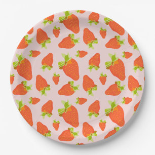Strawberry Milk Paper Plate