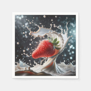 Strawberry Milk Splash Napkin