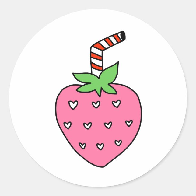 Strawberry Milk STICKER, cute STICKER (Front)