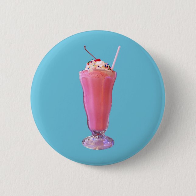 Strawberry Milkshake 2 Inch Round Button (Front)