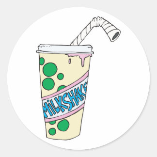 strawberry milkshake classic round sticker