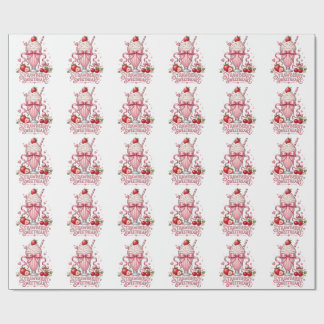 Strawberry Milkshake Cute Pink Dessert Sweet Treat Wrapping Paper