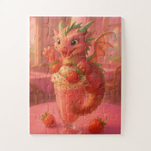 Strawberry milkshake dragon jigsaw puzzle