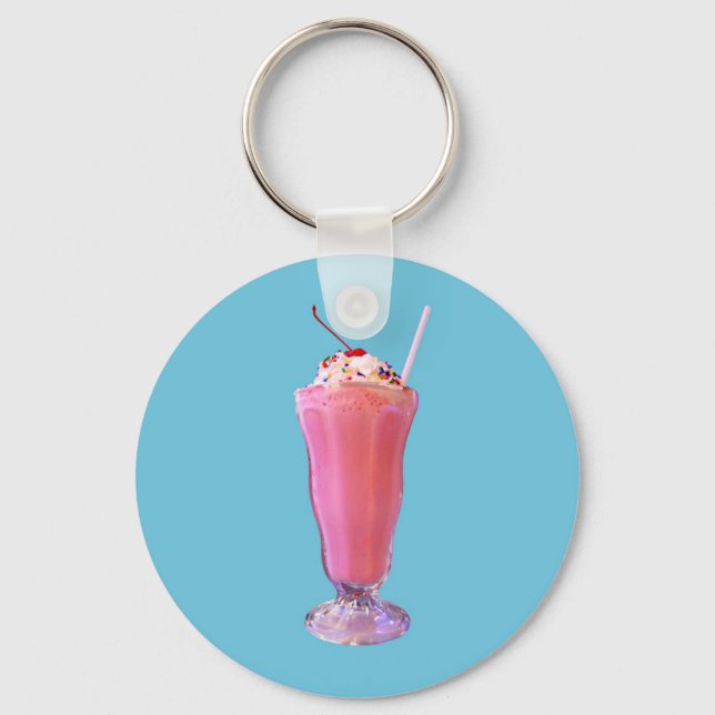 Strawberry Milkshake Keychain (Front)